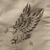 New Hand Painted Canvas Tote Bag ... Grey Eagle Stenciled Design