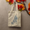 New Hand Painted Canvas Tote Bag ... Blue Howling Wolf