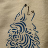 New Hand Painted Canvas Tote Bag ... Blue Howling Wolf