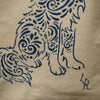 New Hand Painted Canvas Tote Bag ... Blue Howling Wolf