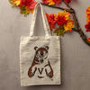 New Hand Painted Canvas Tote Bag ... Brown Bear
