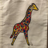 New Hand Painted Canvas Tote Bag ... Colourful Giraffe