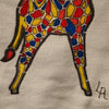 New Hand Painted Canvas Tote Bag ... Colourful Giraffe