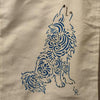 New Hand Painted Canvas Tote Bag ... Blue Howling Wolf