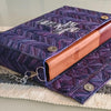 Handmade Bible / Book Bag / Shoulder Bag / Woven on Plastic Canvas with King Cole Raffia in Amythyst  - For Display or Occasional Use